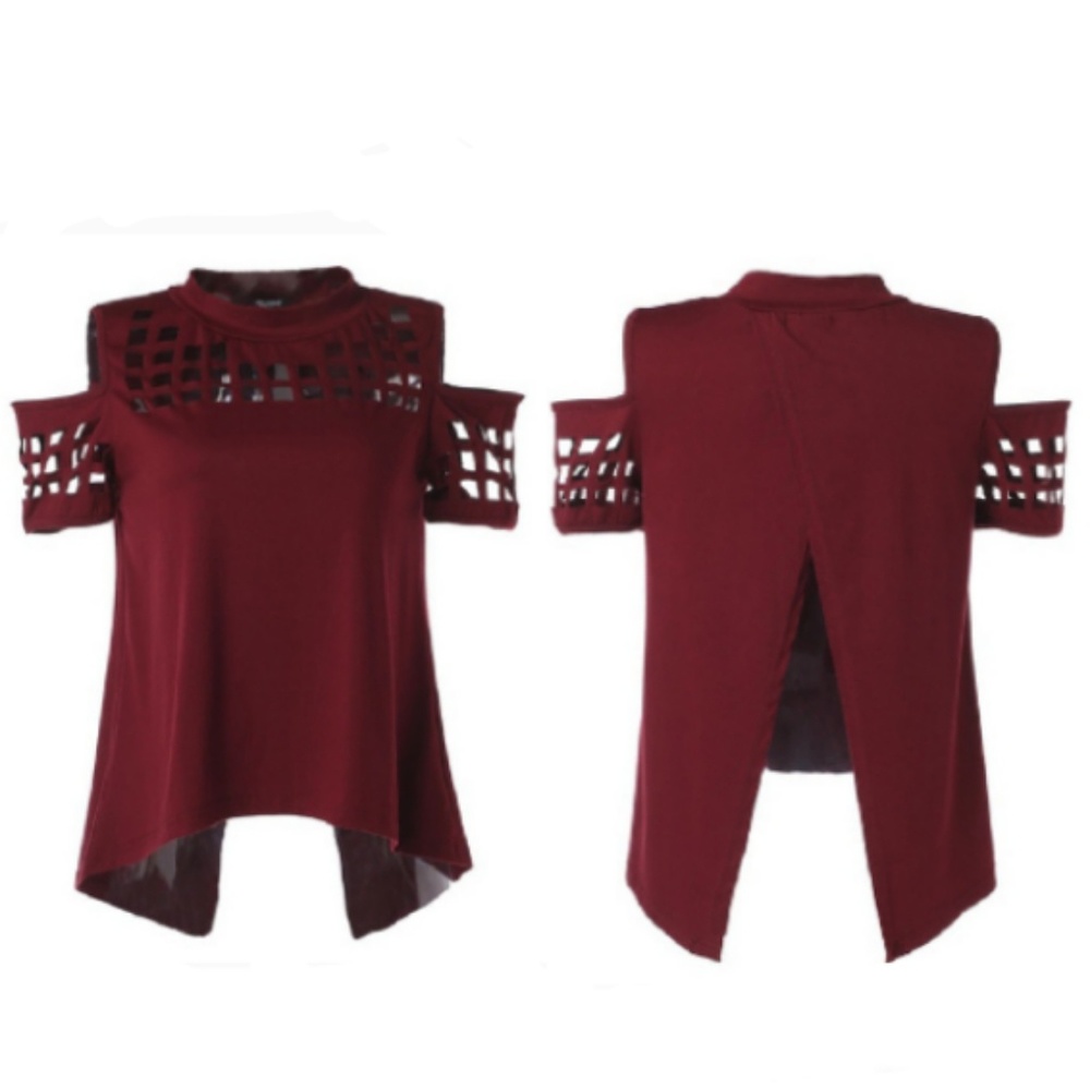 🤩⚡black cold shoulder top